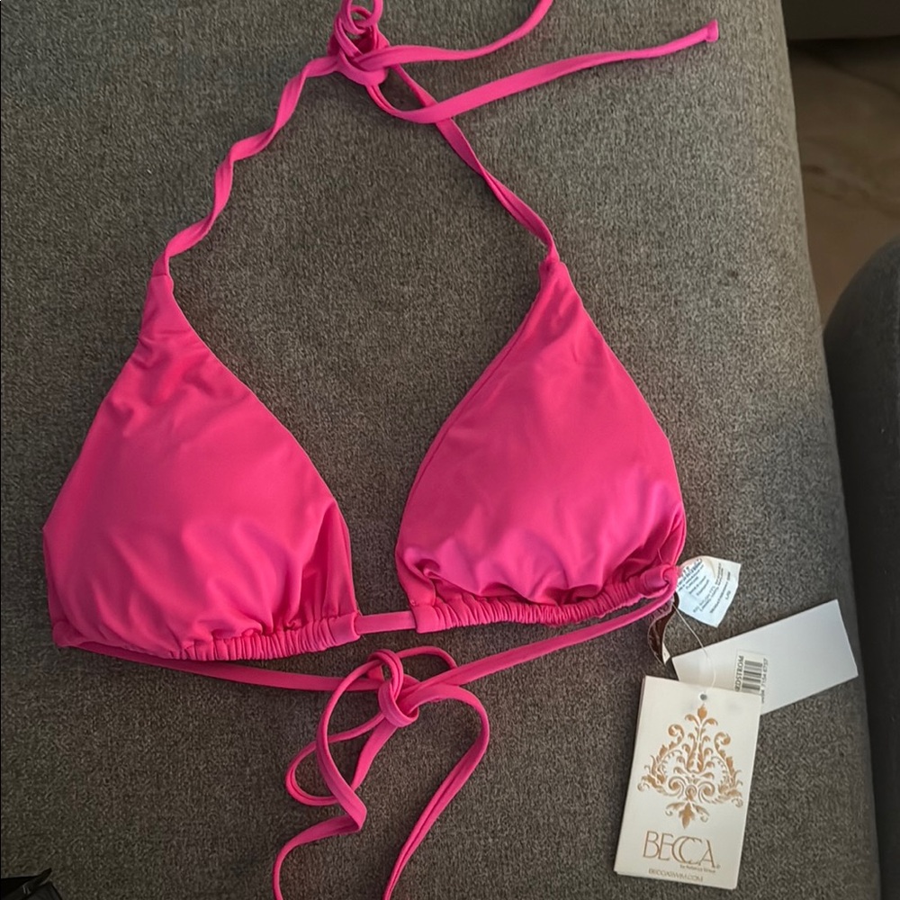 BECCA Hot Pink Triangle Bikini Top